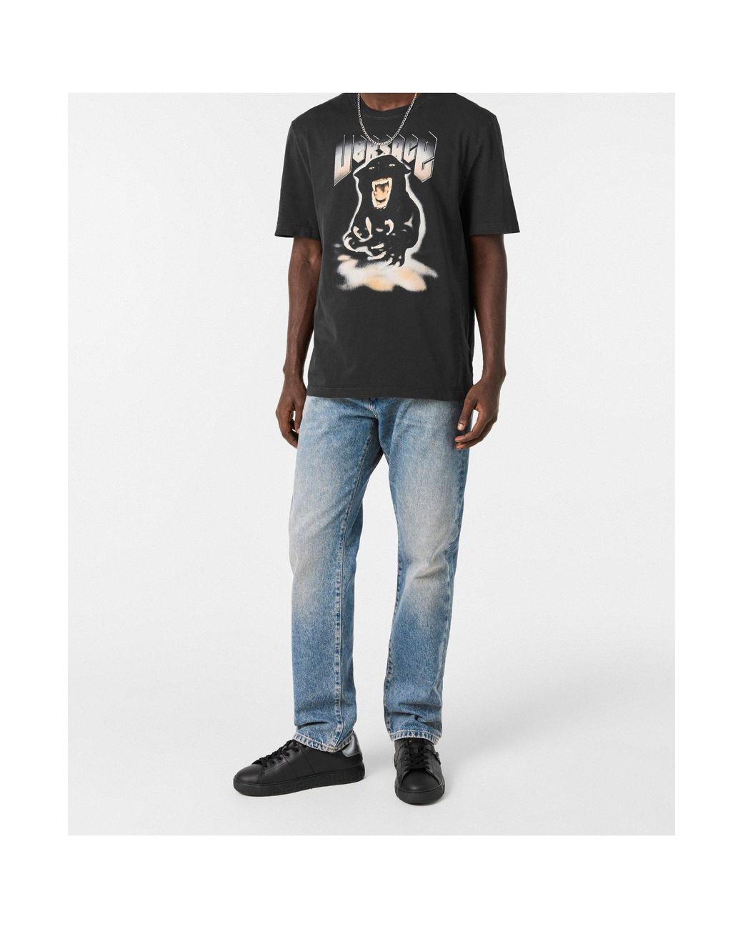 Versace Black Regular Fit T-Shirt for men