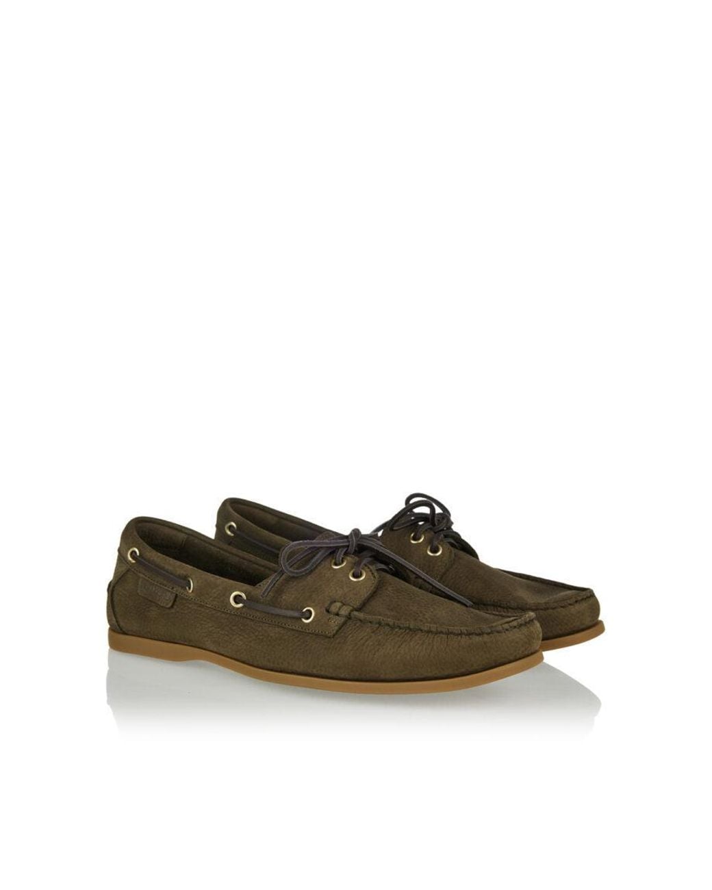 Tom Ford Green Round-Toe Lace-Up Boat Loafers for men