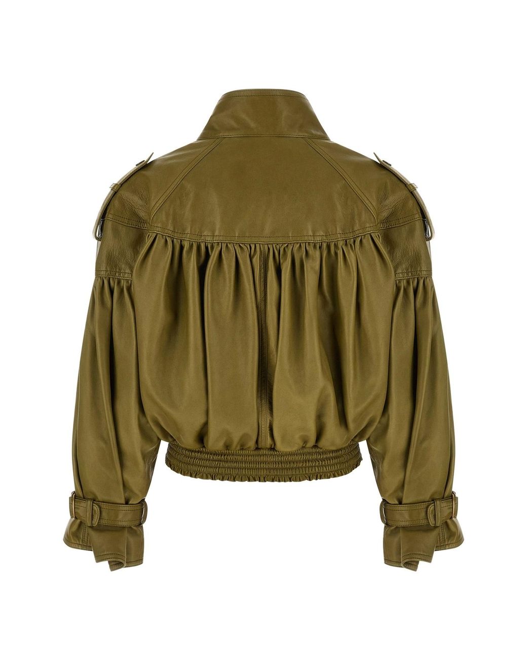 Chloé Green Chloé Gathered Belted Jacket