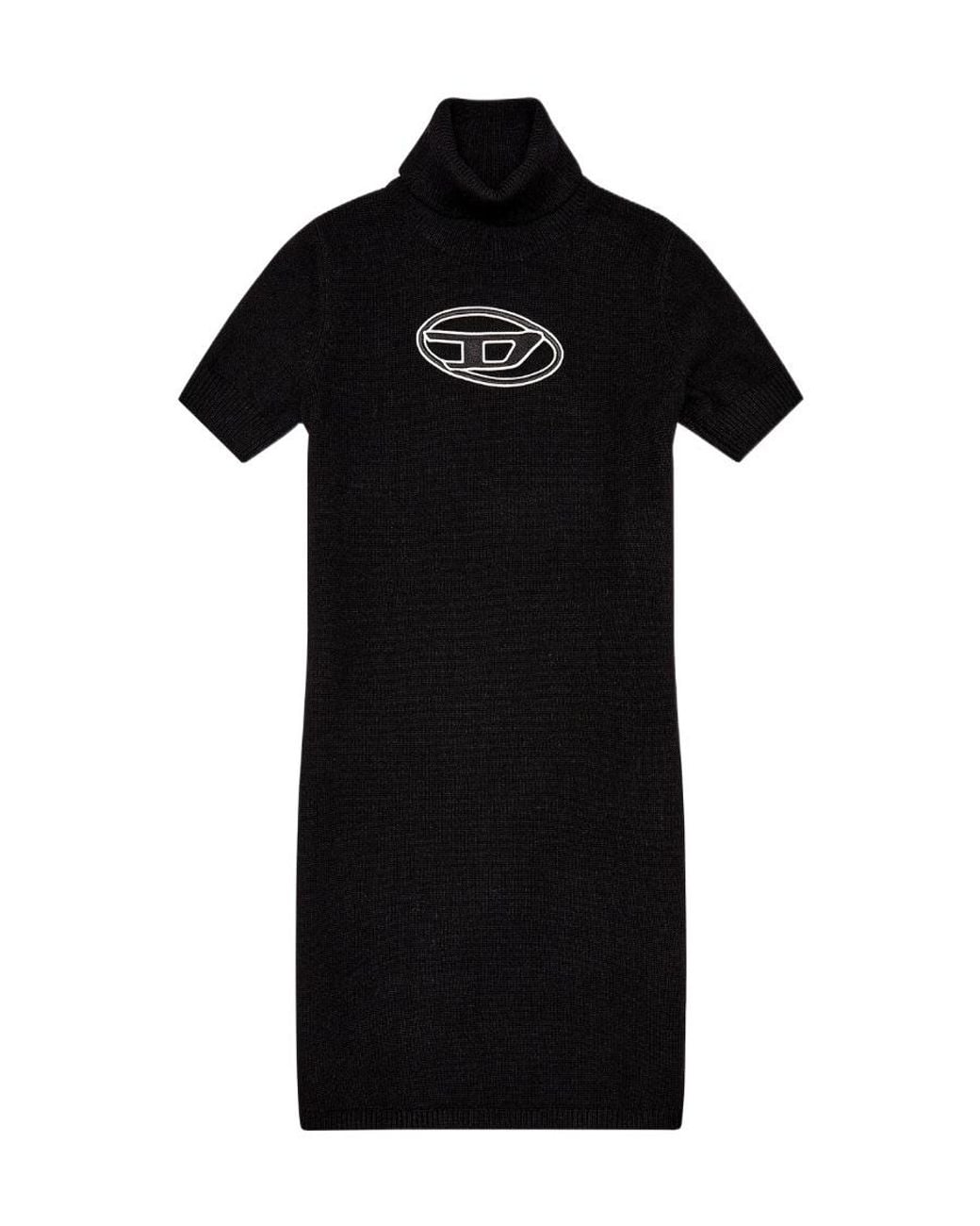 DIESEL Black M-Argaret Logo Embroidered Short-Sleeved Dress