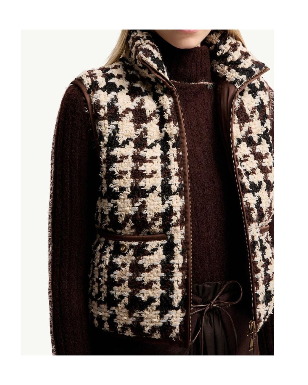 Moncler Black Emotionnalite Tweed Down Vest