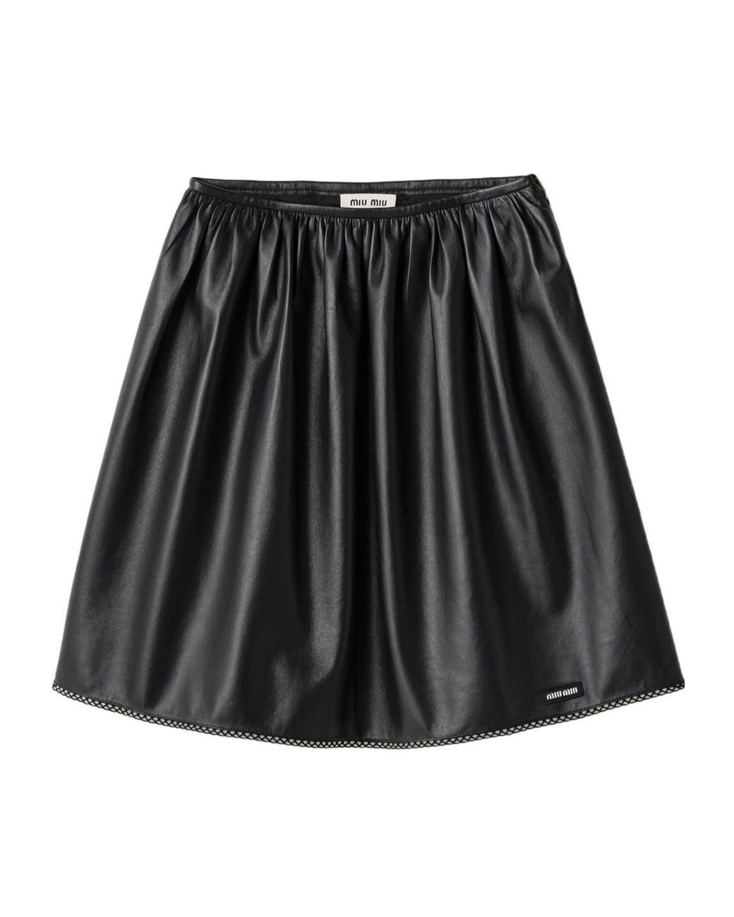 Miu Miu Black Nappa Leather Skirt