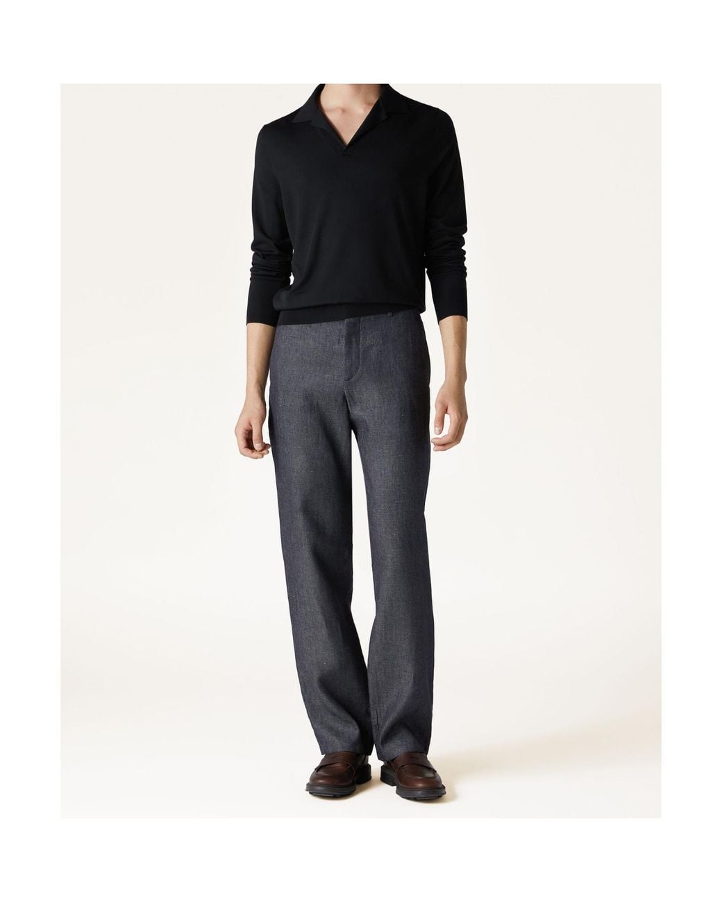 Loro Piana Black The Gift Of Kings Freshly Cut Wool Lapel Sweater for men