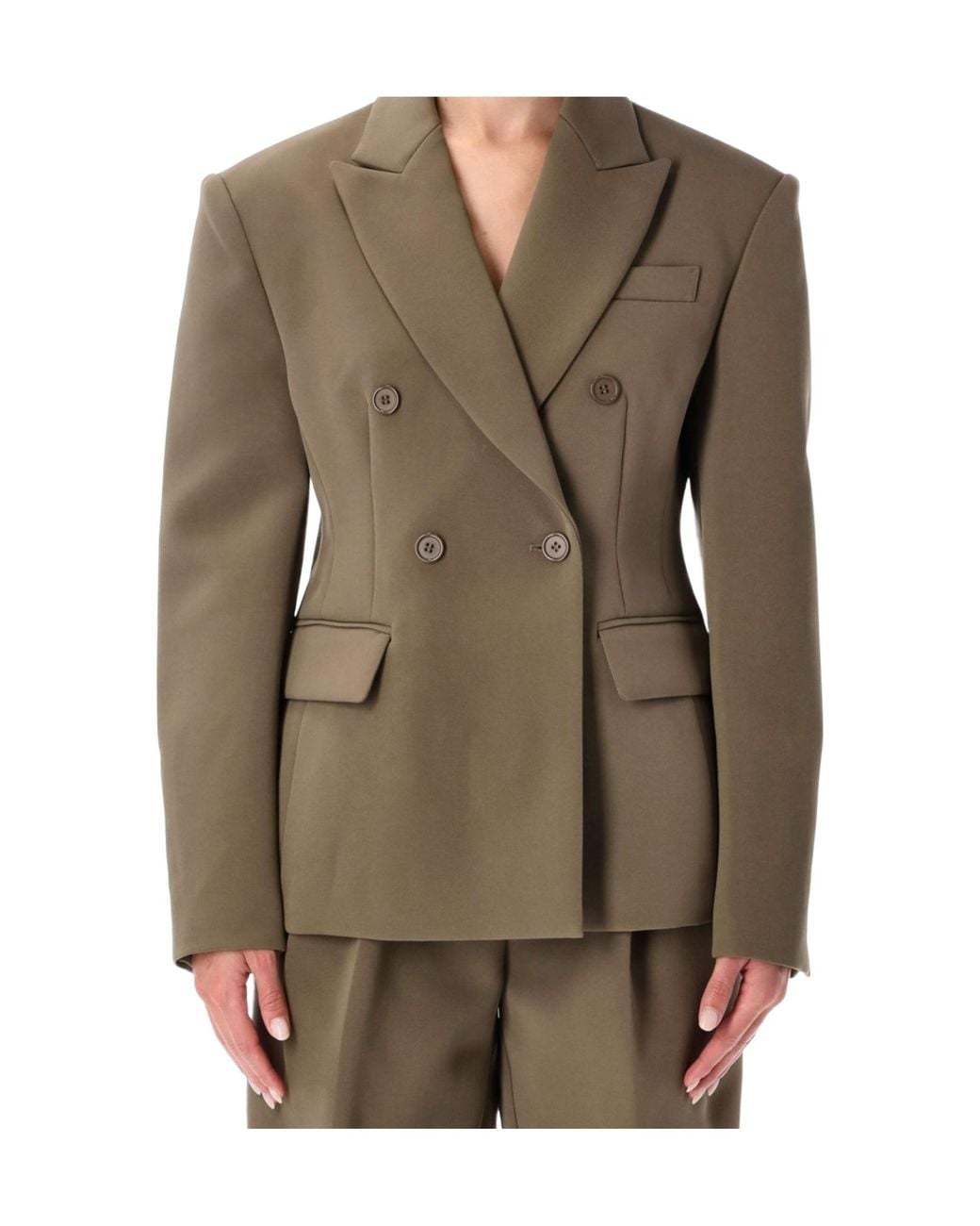 Frankie Shop Green Doyer Cinched Blazer