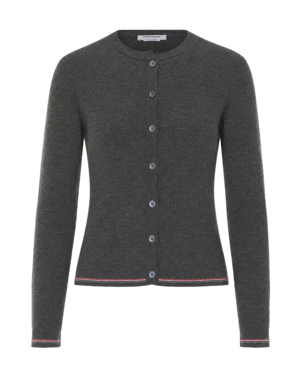 Thom Browne Black Ribbed Knit Cardigan
