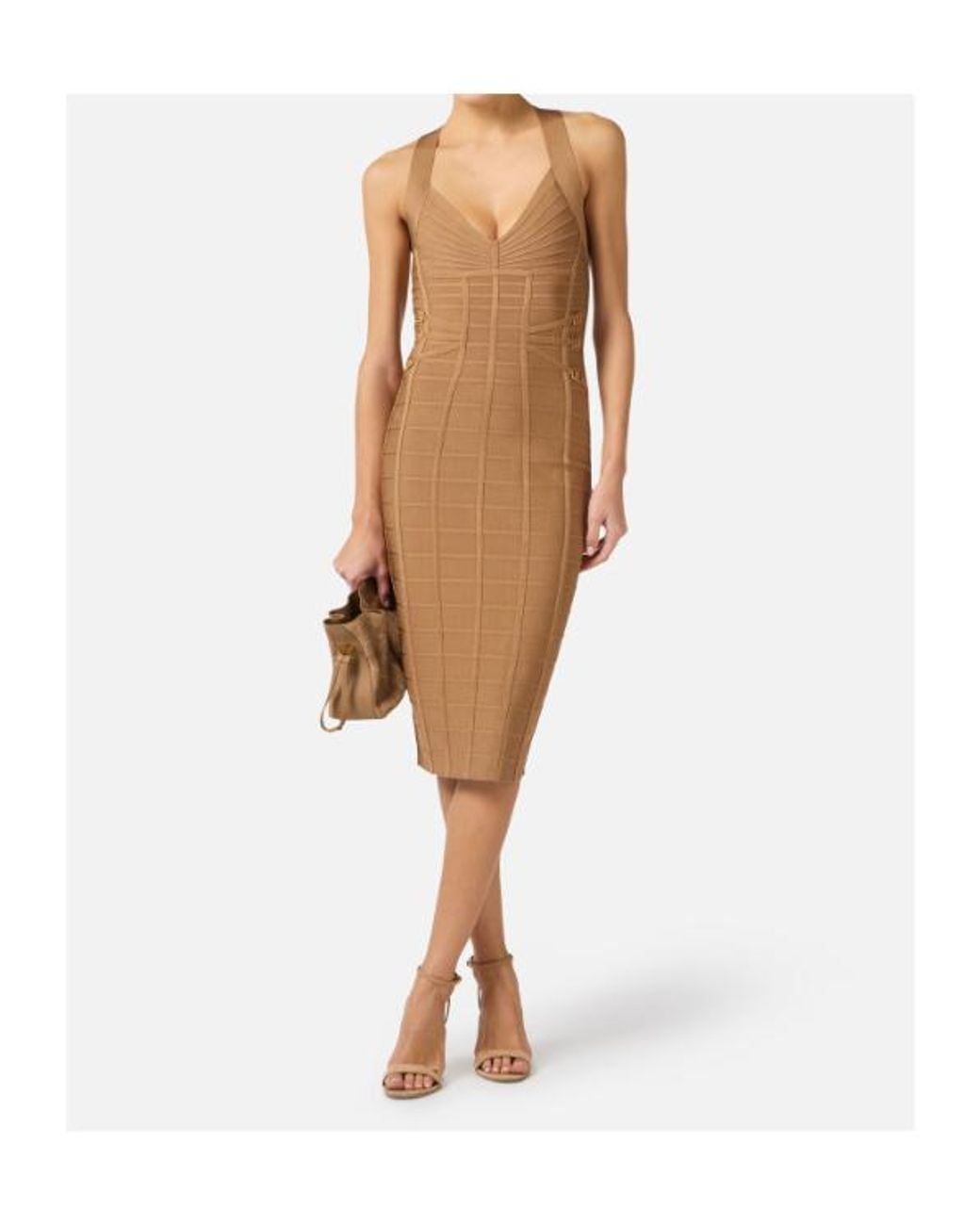 Elisabetta Franchi Brown Midi Dresses