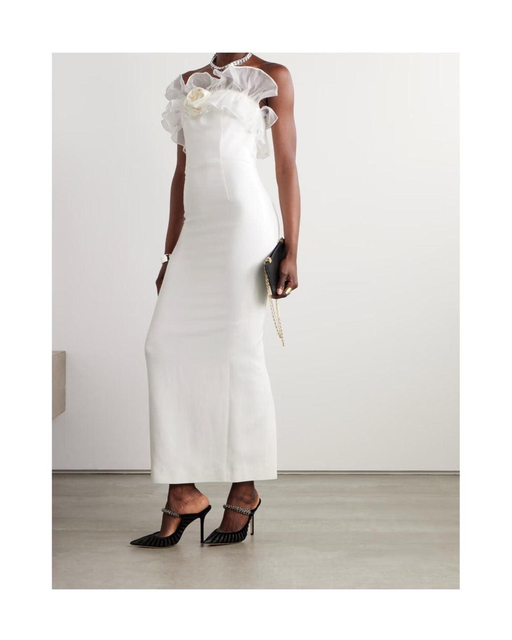 Alessandra Rich White Off-Shoulder Dress