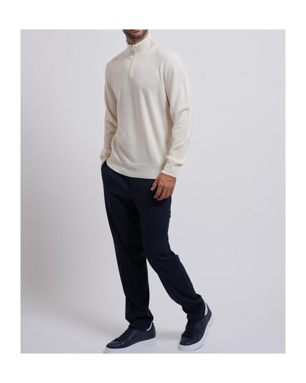 Boss White Boss Half-Zip Knitted Sweater for men