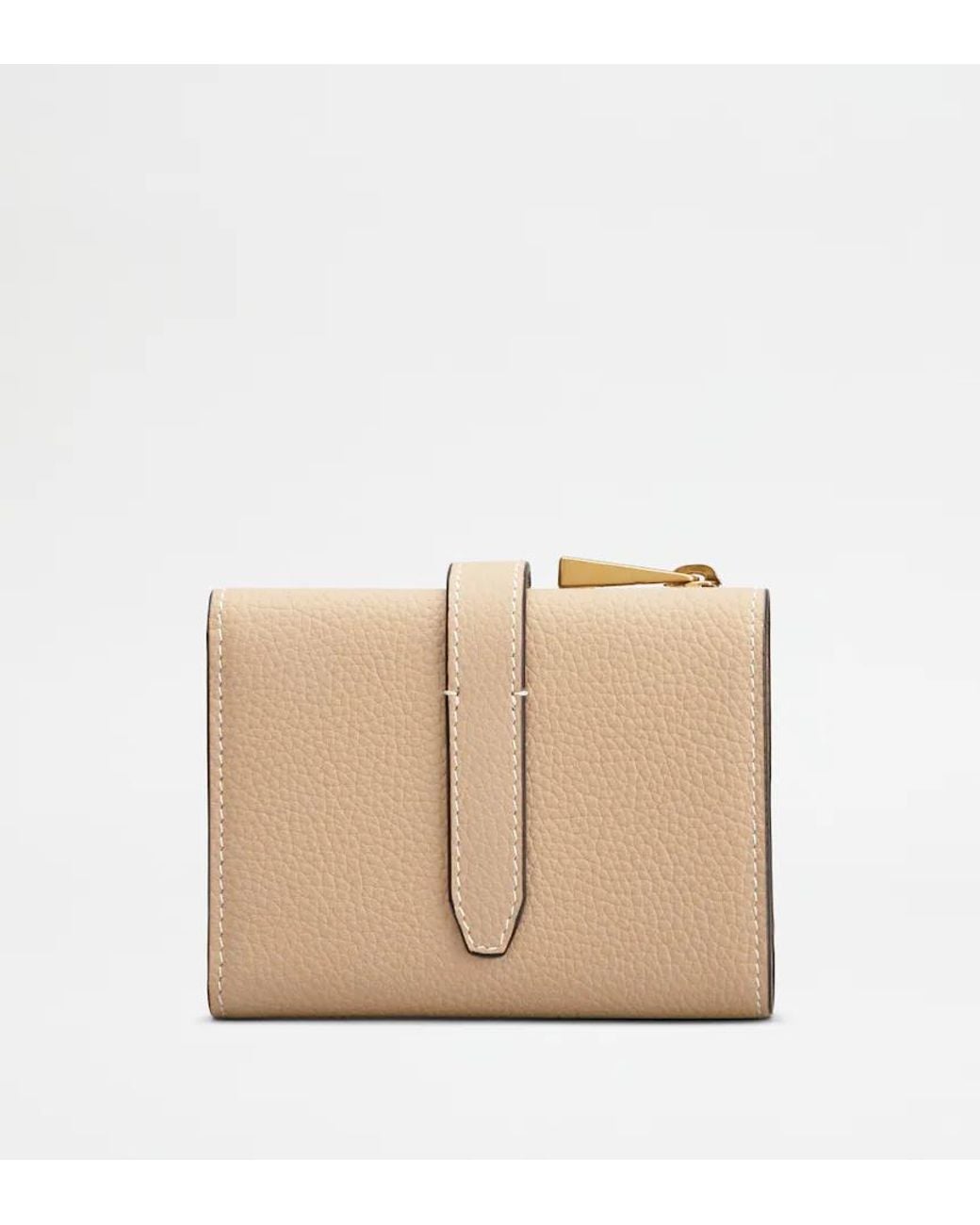 Tod's Natural T Logo Tab Wallet