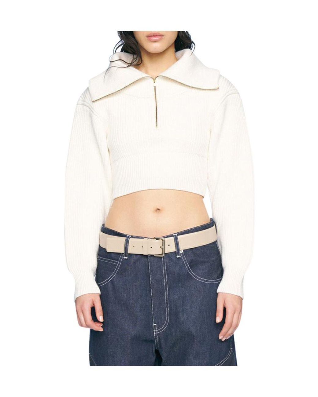 Jacquemus White Risoul Double Collar Sweater