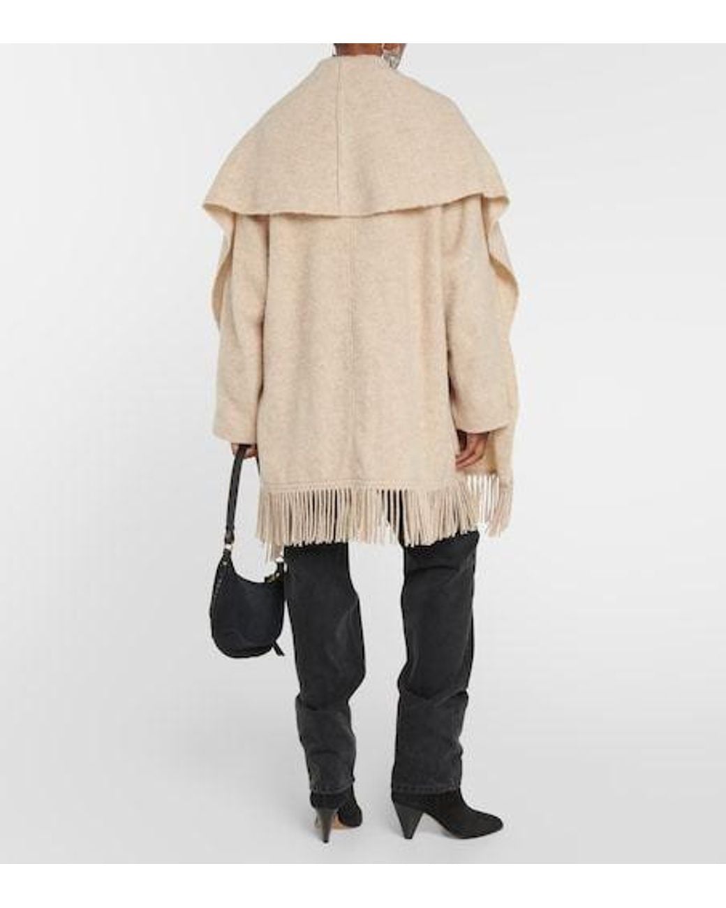 Isabel Marant White Faty Scarf-Detailed Wool-Blend Coat