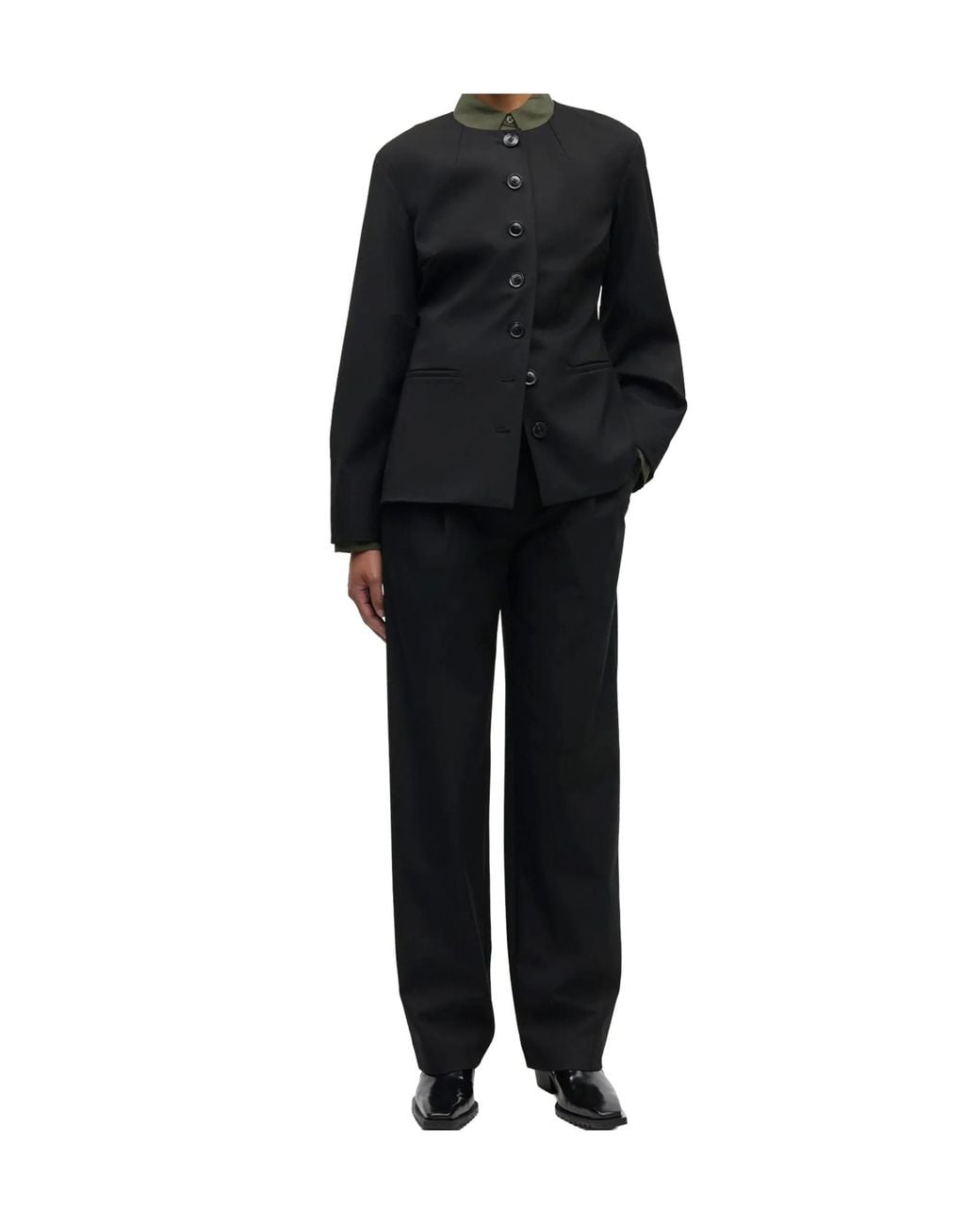 Samsøe & Samsøe Black Single-Breasted Suit Jacket