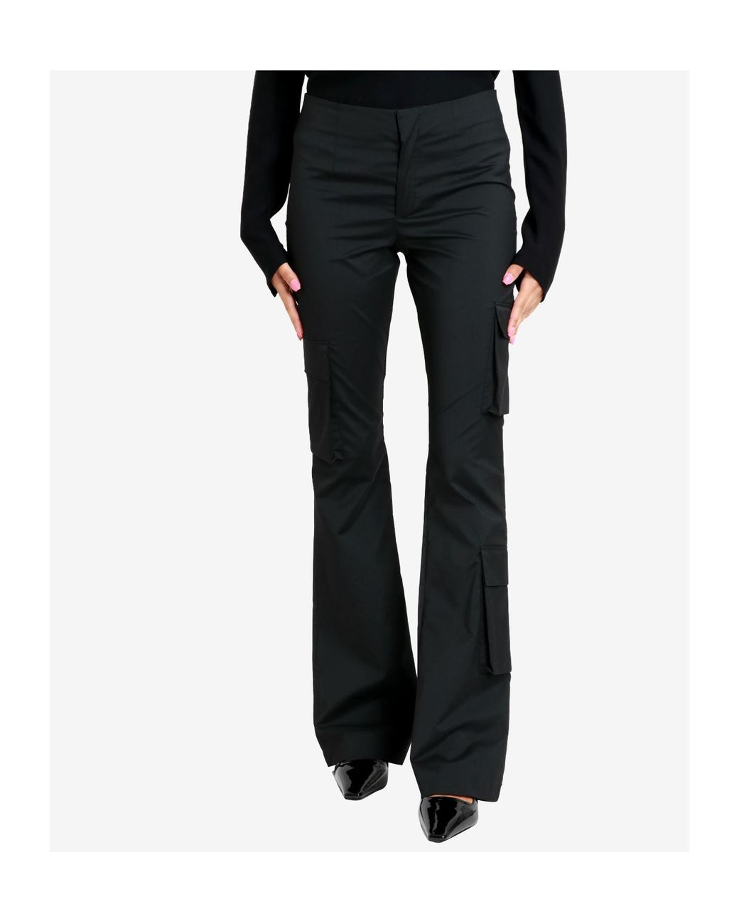 Philosophy Di Lorenzo Serafini Black Low-Rise Casual Pants