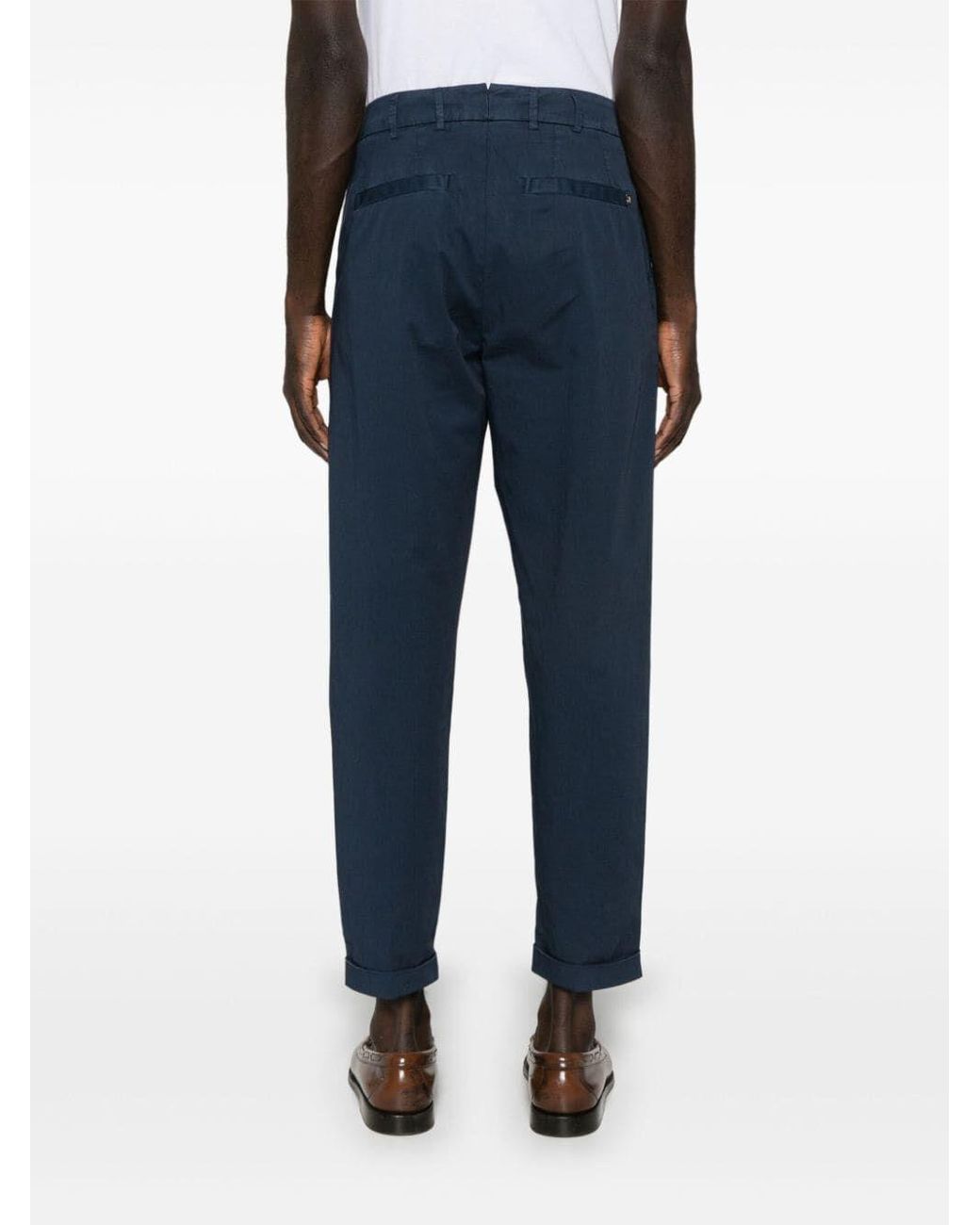 Dondup Blue Belt-Lined Casual Pants for men