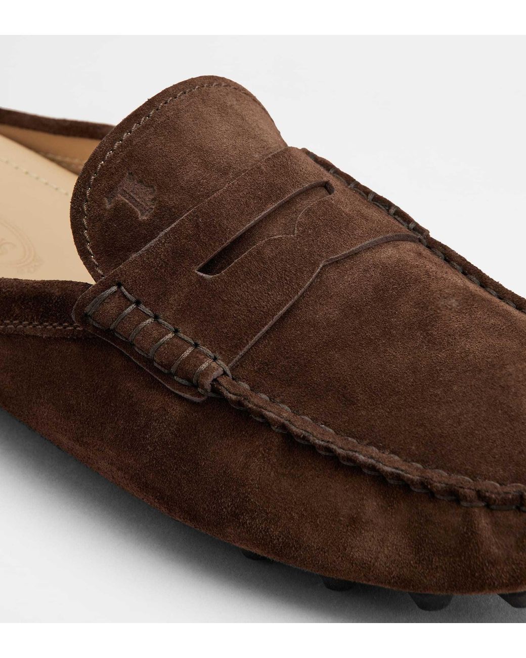 Tod's Brown Gommino Bubble Suede Mules for men
