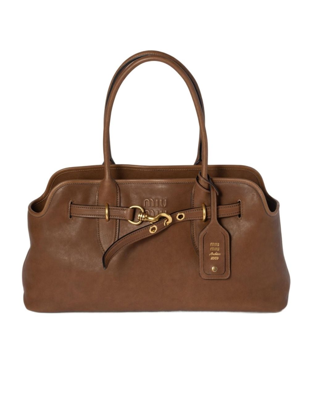 Miu Miu Brown Aventure Nappa Leather Bag