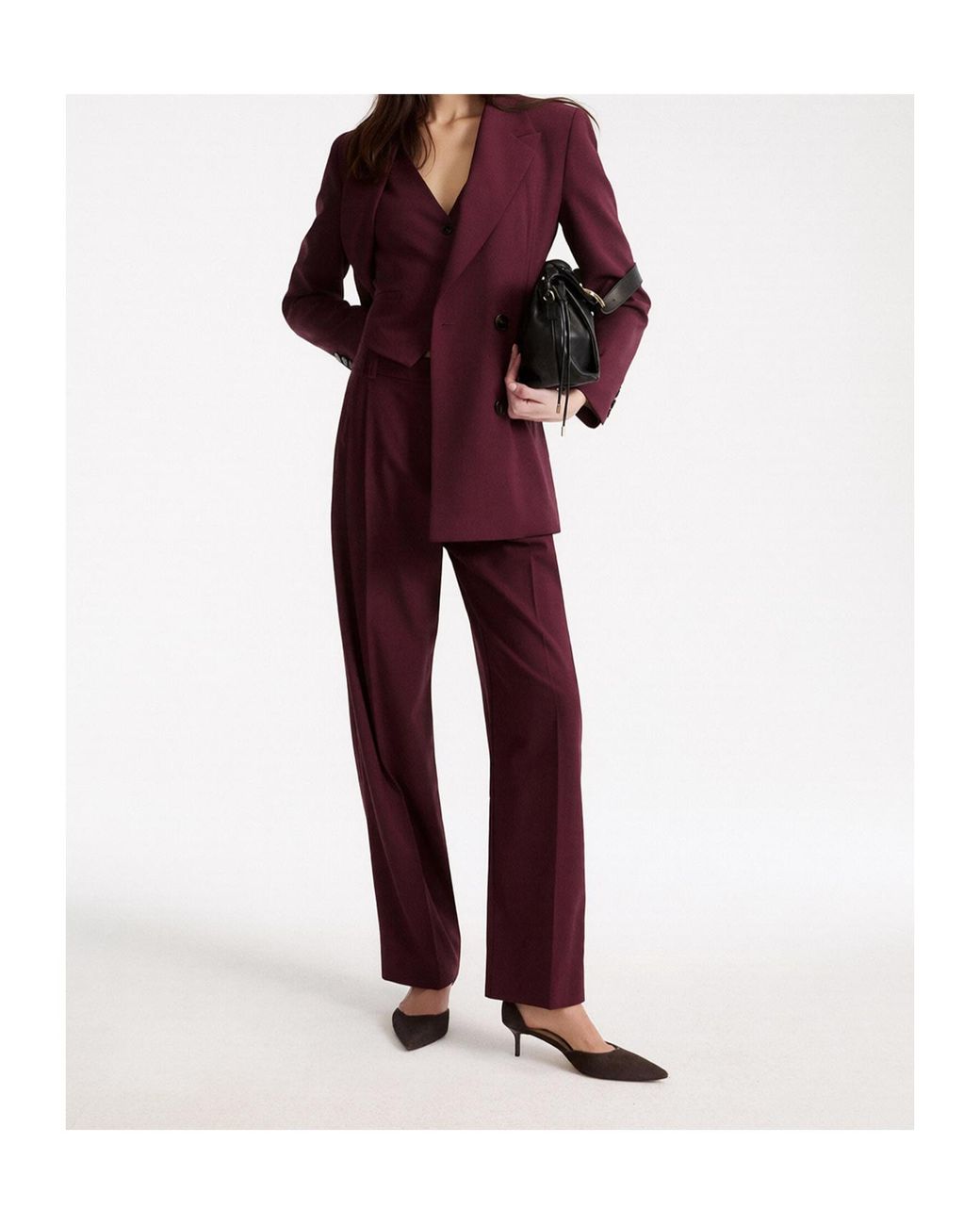 Marella Purple Double-Breasted Blazer
