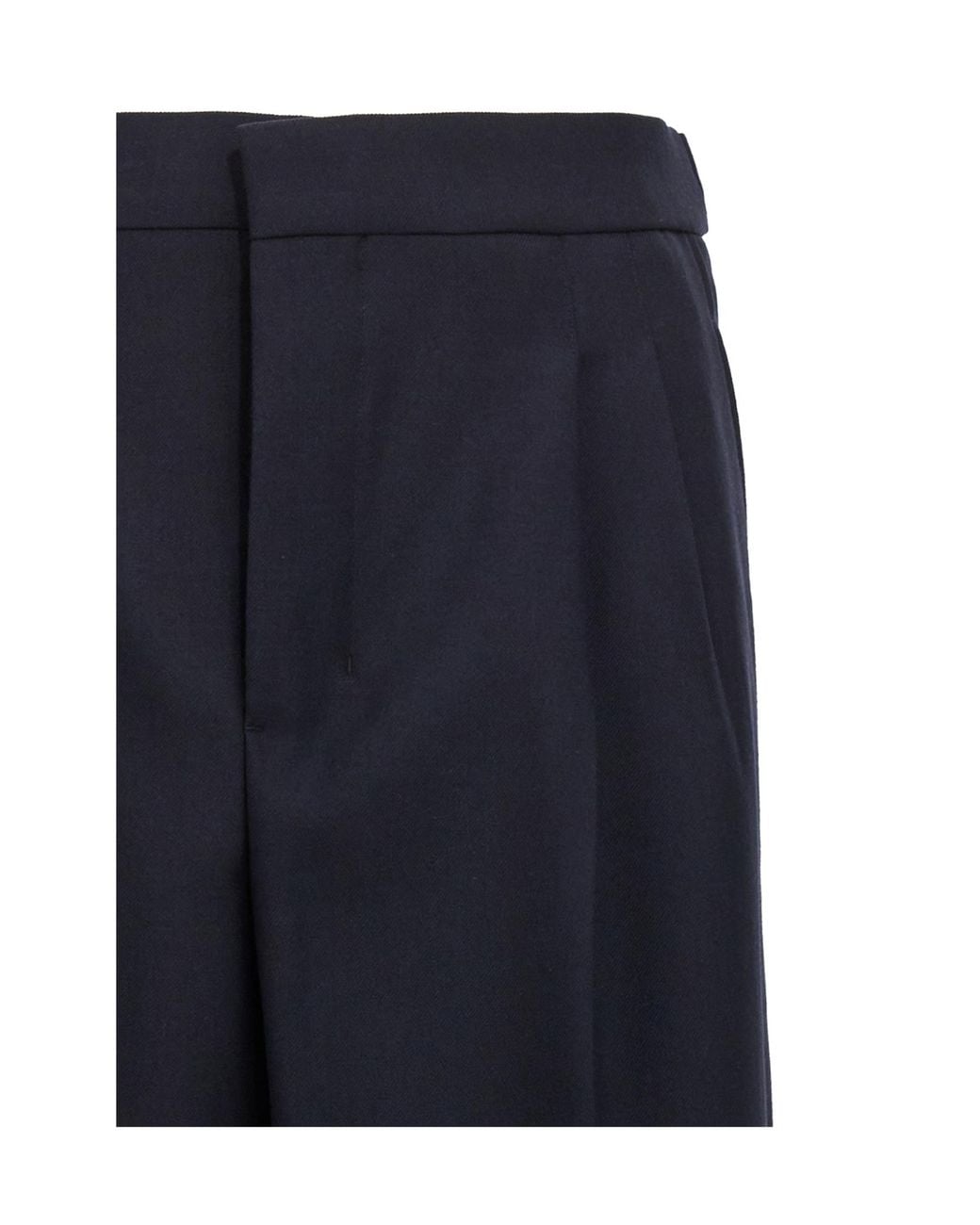AMI Blue Tailored Wide-Leg Trousers for men