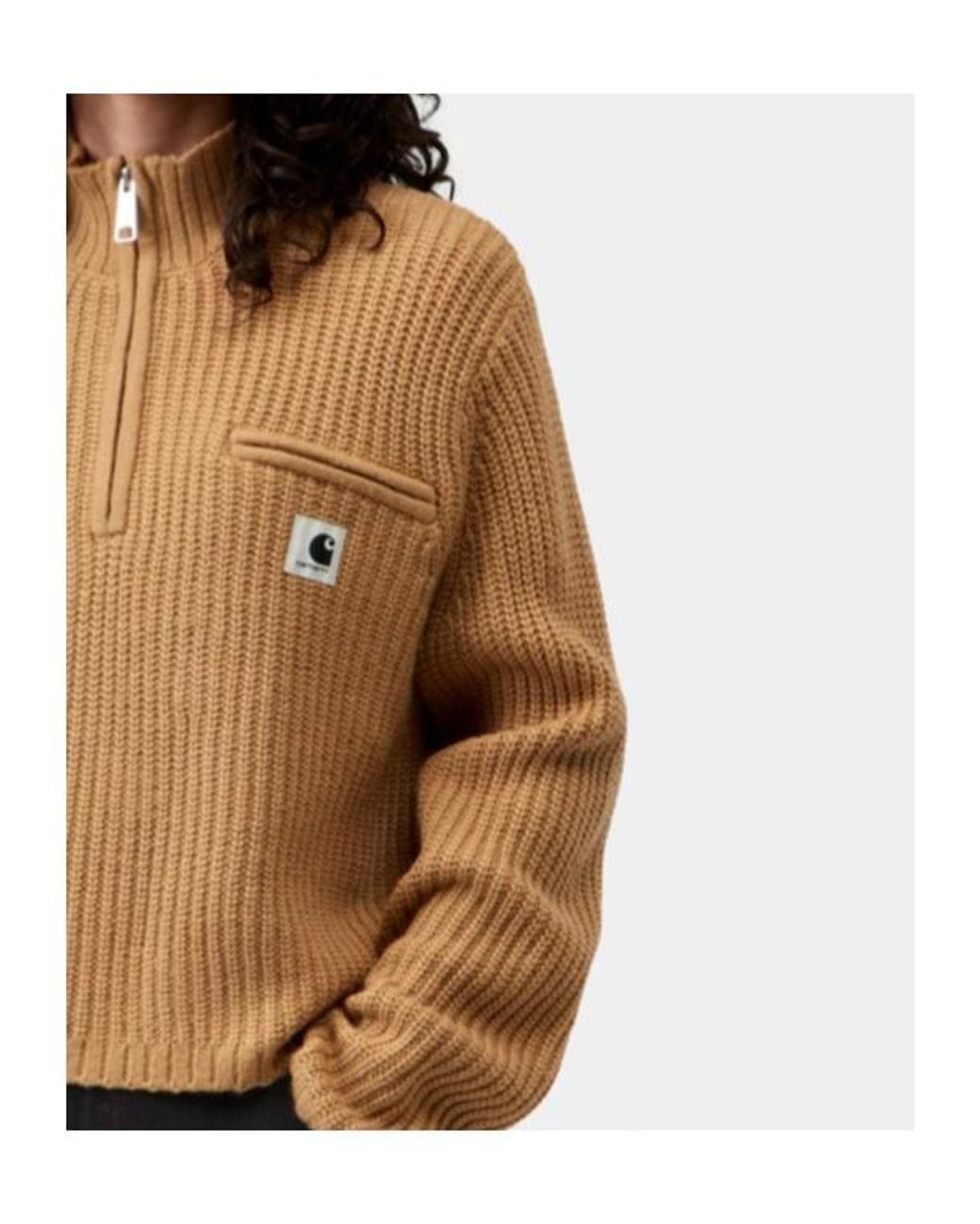 Carhartt Natural Half-Zip Ribbed Sweater