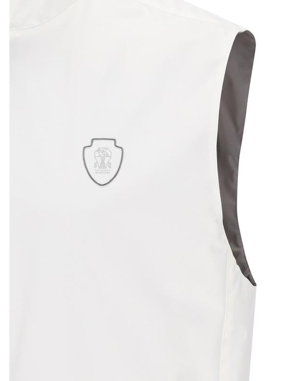 Brunello Cucinelli White Nylon Weather-Resistant Reversible Gilet for men