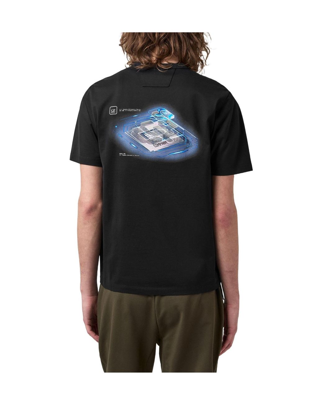 C P Company Black Crewneck Shortsleeve Tshirt for men