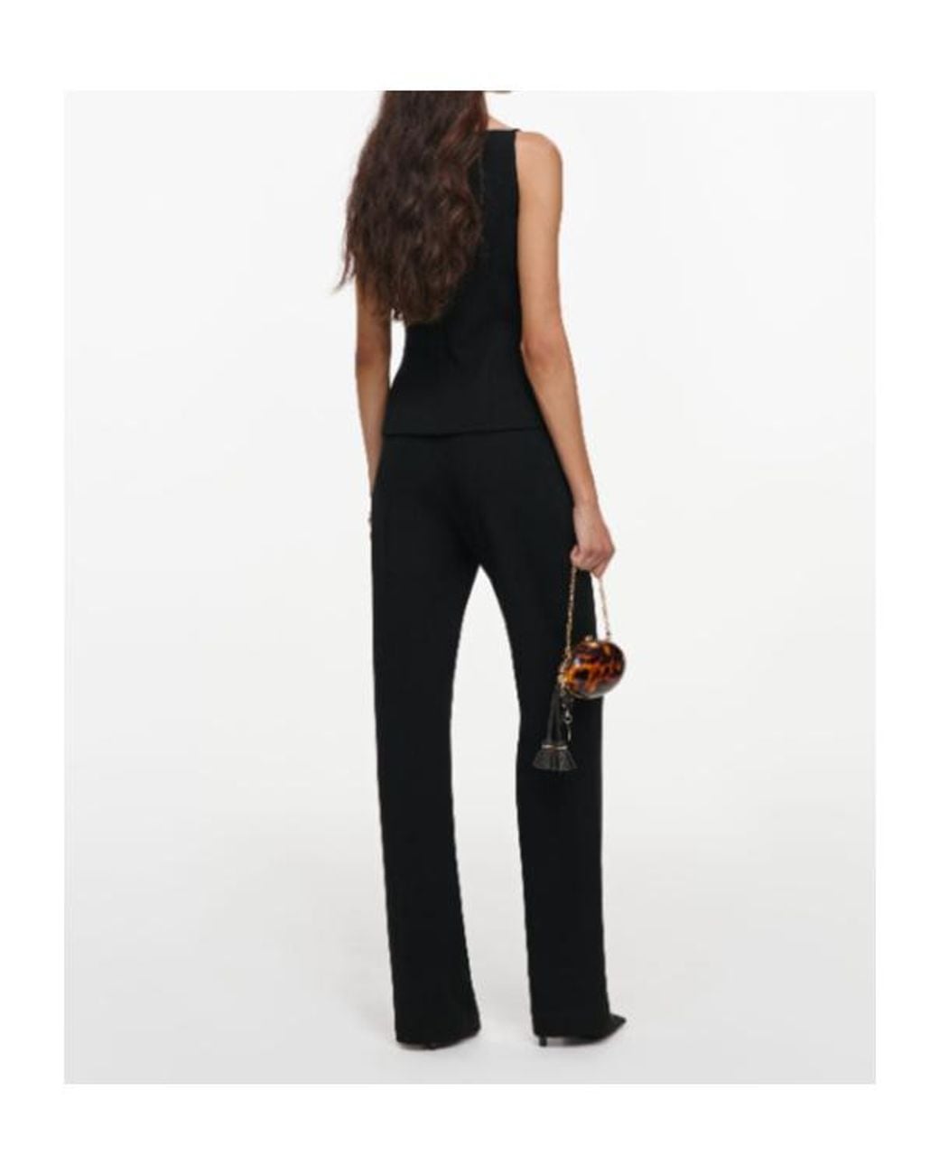 Self-Portrait Black Sleeveless Crepe Jumpsuit