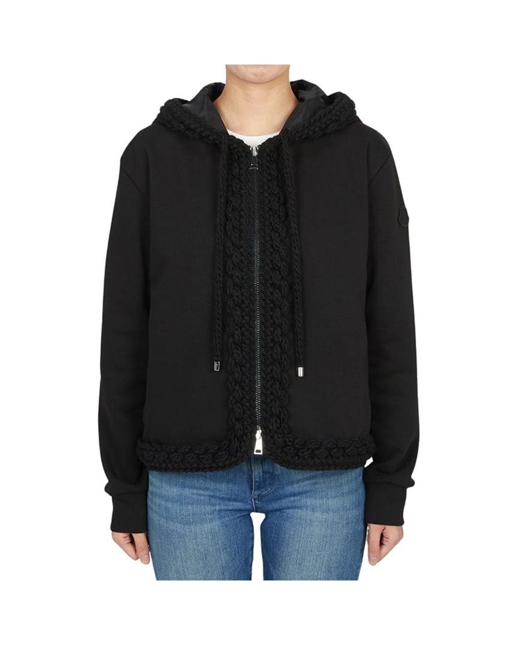 Moncler Blue Zip-Up Drawstring Hoodie