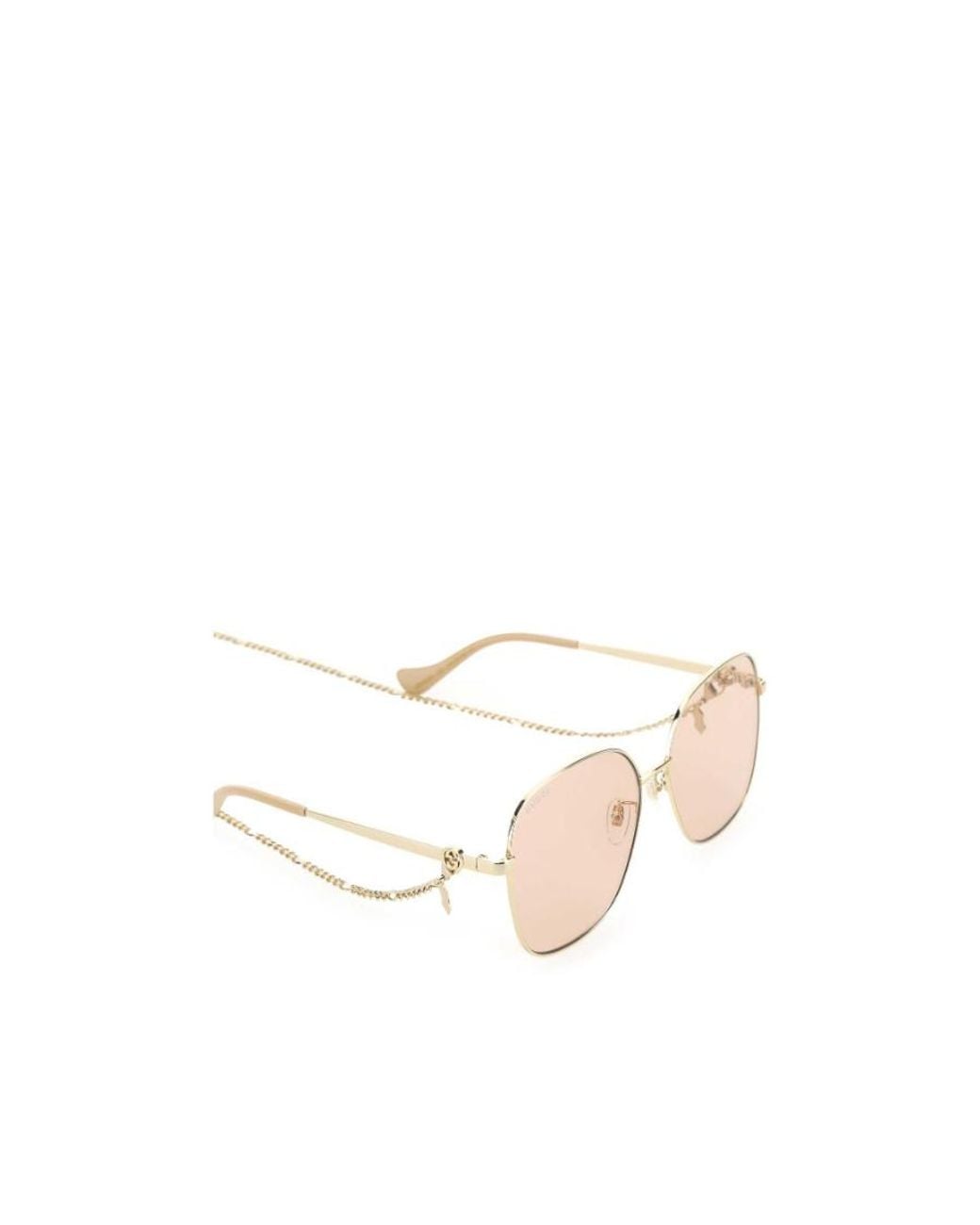 Gucci White Eyewear Round Frame Sunglasses