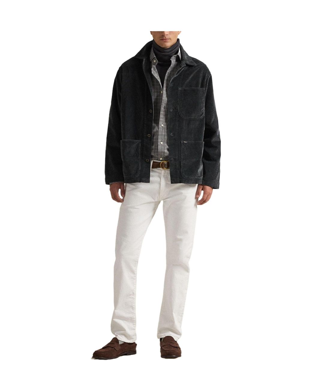 Polo Ralph Lauren Black Corduroy Lapel Workwear Jacket for men