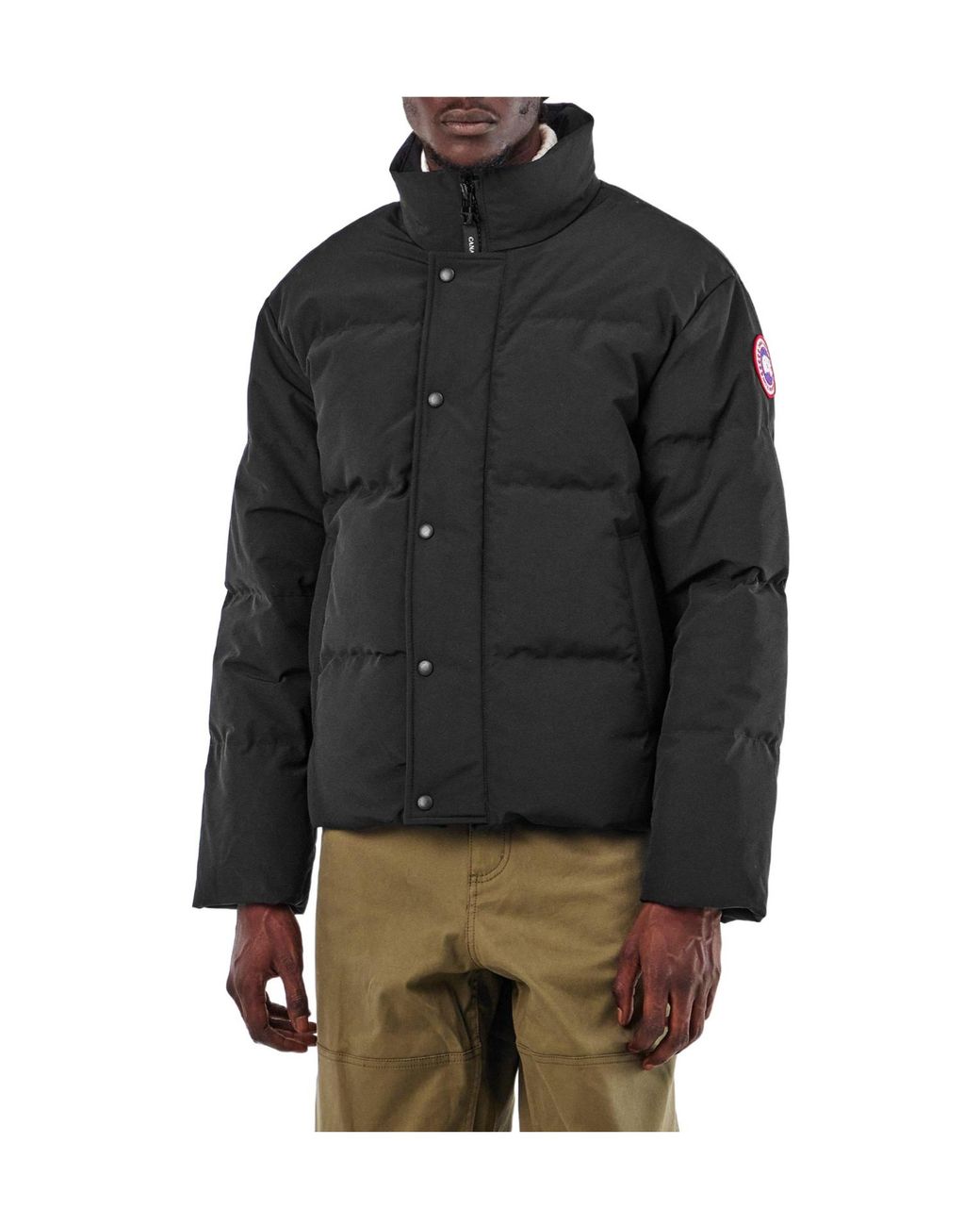 Canada Goose Black Bayview Down Water Resistant Short Puffer Jacket for men