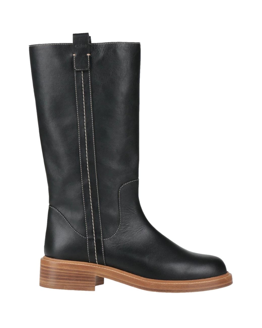 Chloé Black Simple Leather Boots