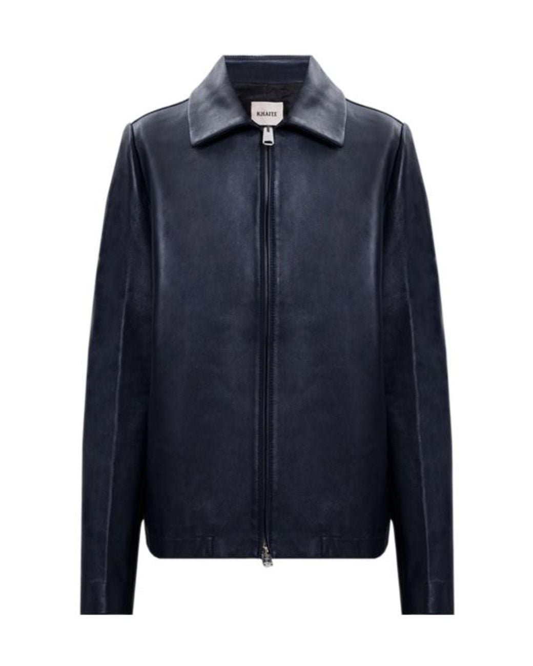 Khaite Blue Jackson Zip Leather Jacket