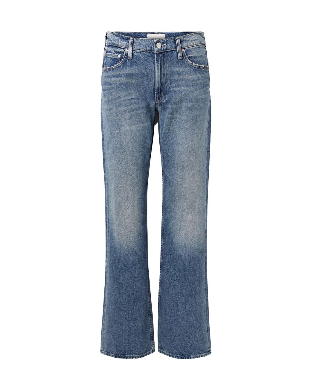 Mother Blue The Reifler Mid-Rise Straight-Leg Jeans