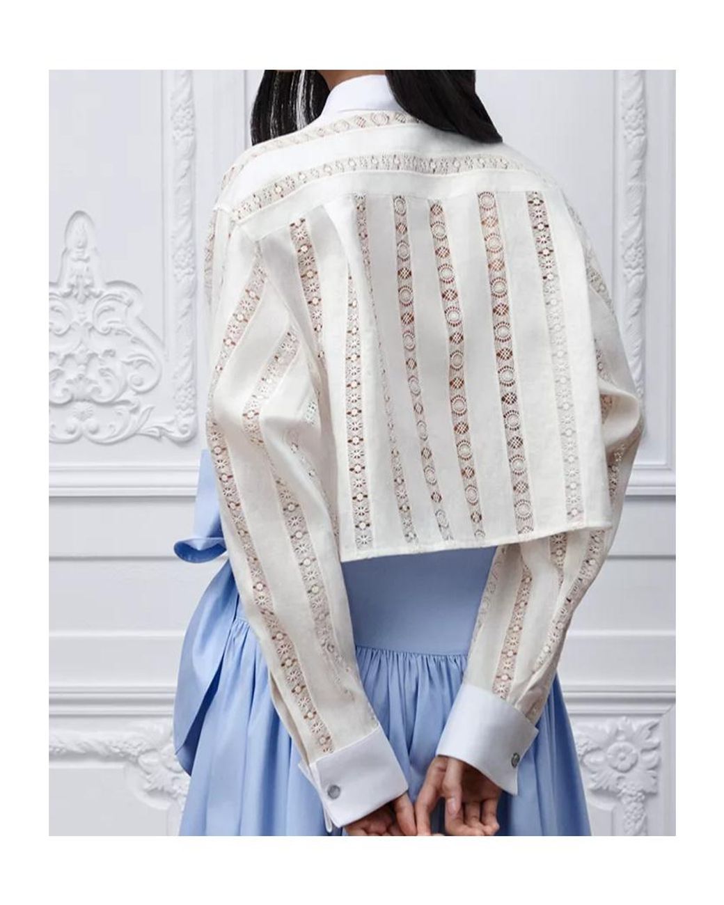 Dior Natural Iviera Embroidered Blouse
