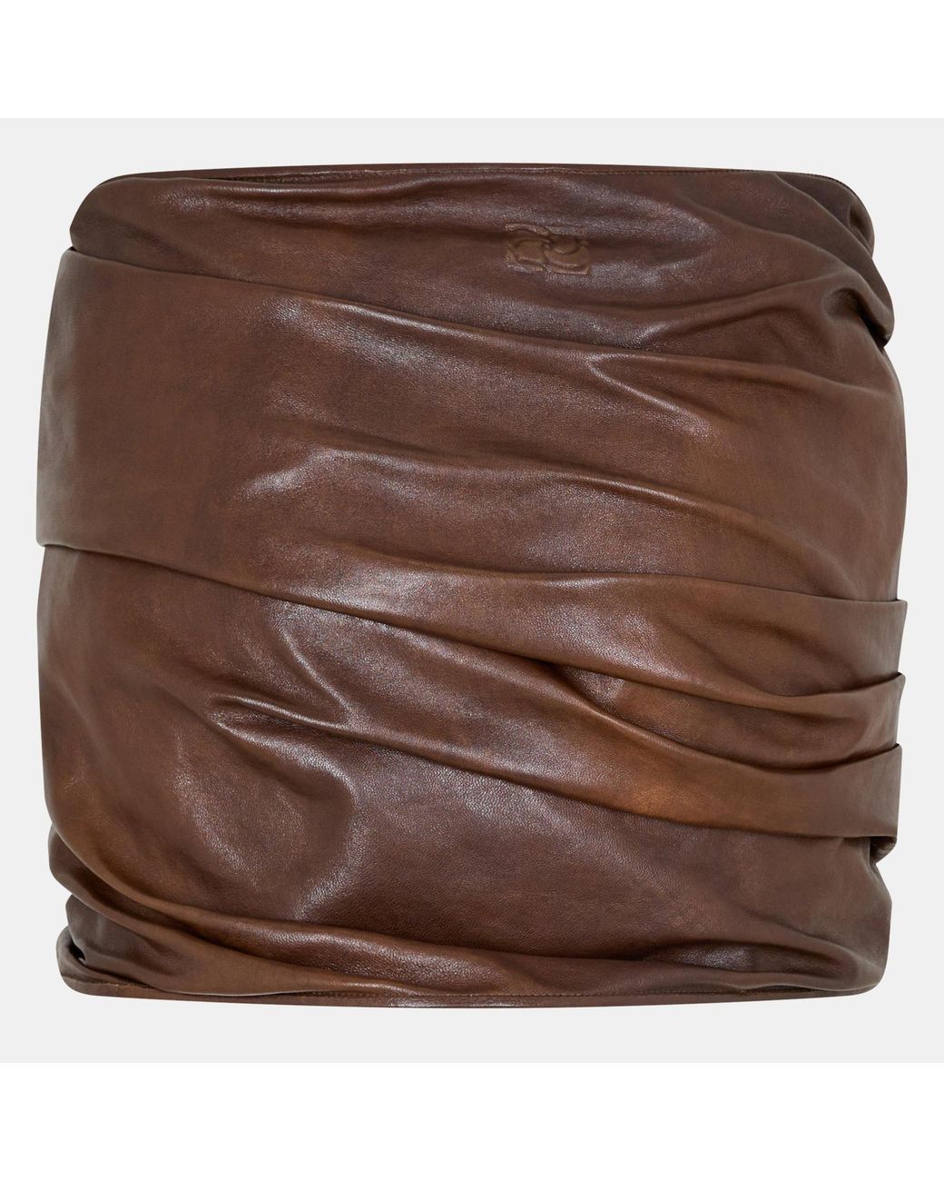 Magda Butrym Brown Slim-Fit Pleated Midi Skirt
