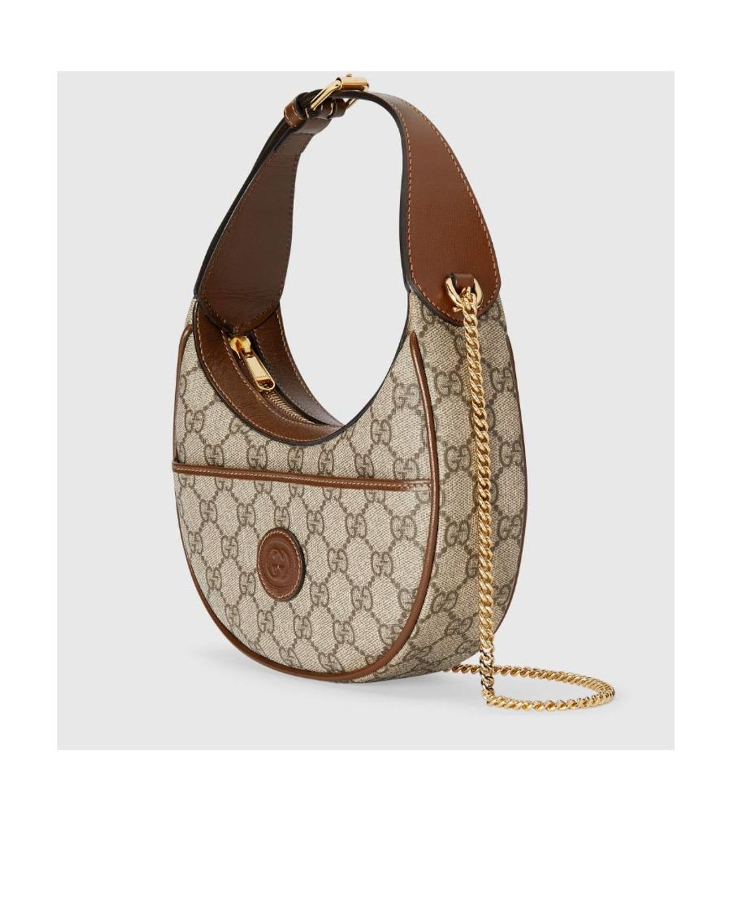Gucci Gray Gg Half-Moon Mini Bag