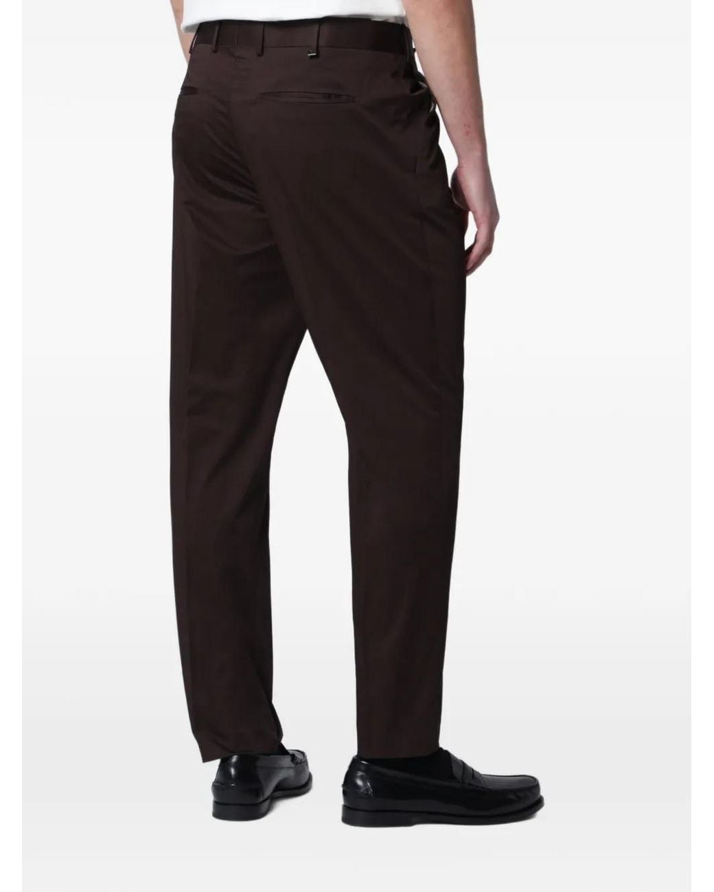 PT01 Black Casual Trousers With Belt Loops for men