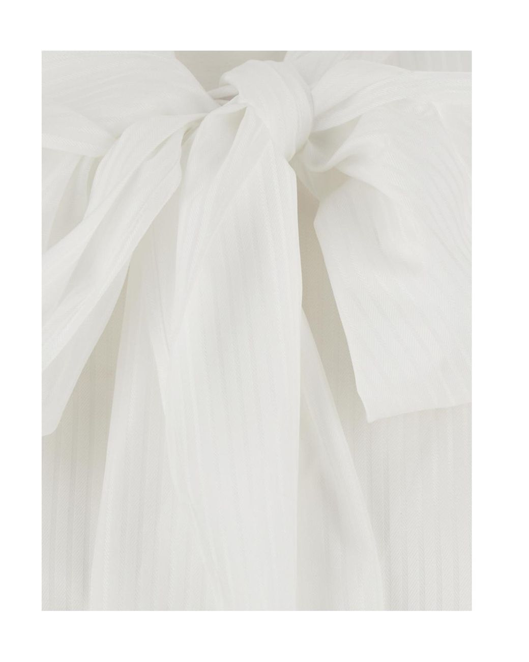 Emporio Armani White Bow Detailed Long Sleeved Shirt