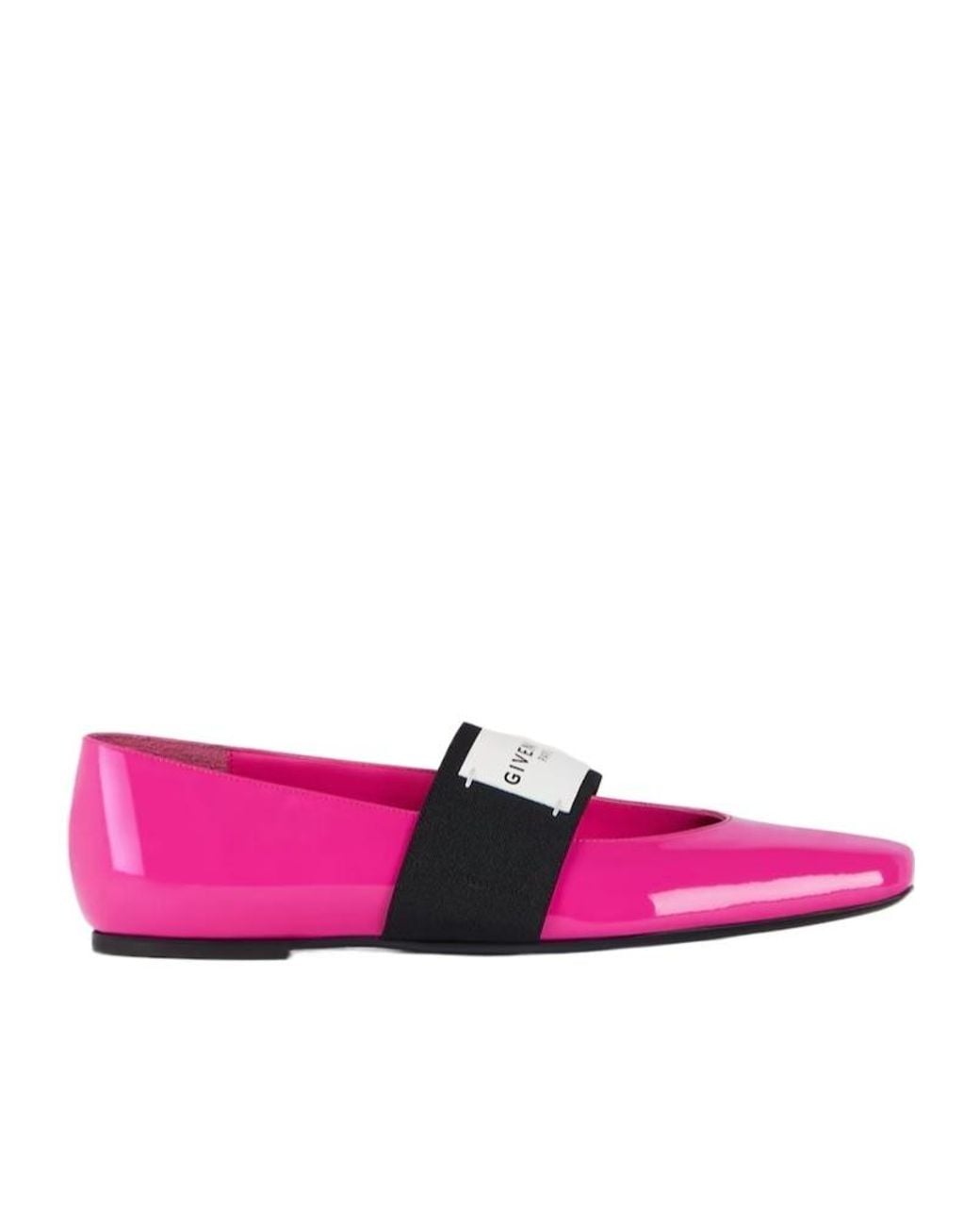 Givenchy Pink Shiny Logo Strap Ballet Flats