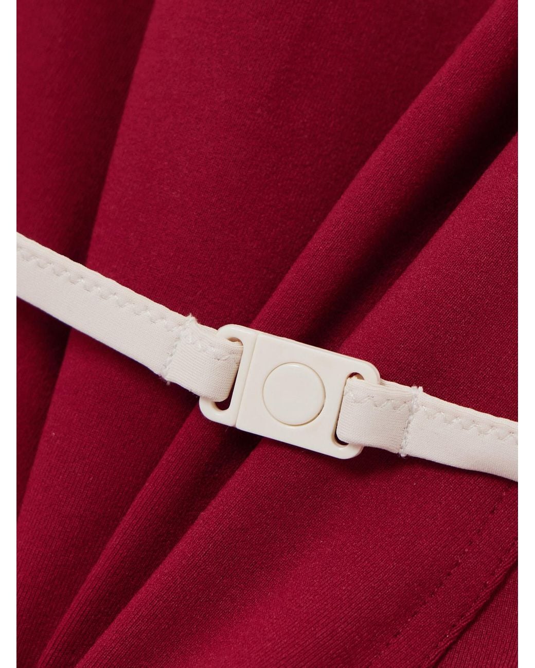 Eres Red Sharon Belted Two-Tone Swimsuit