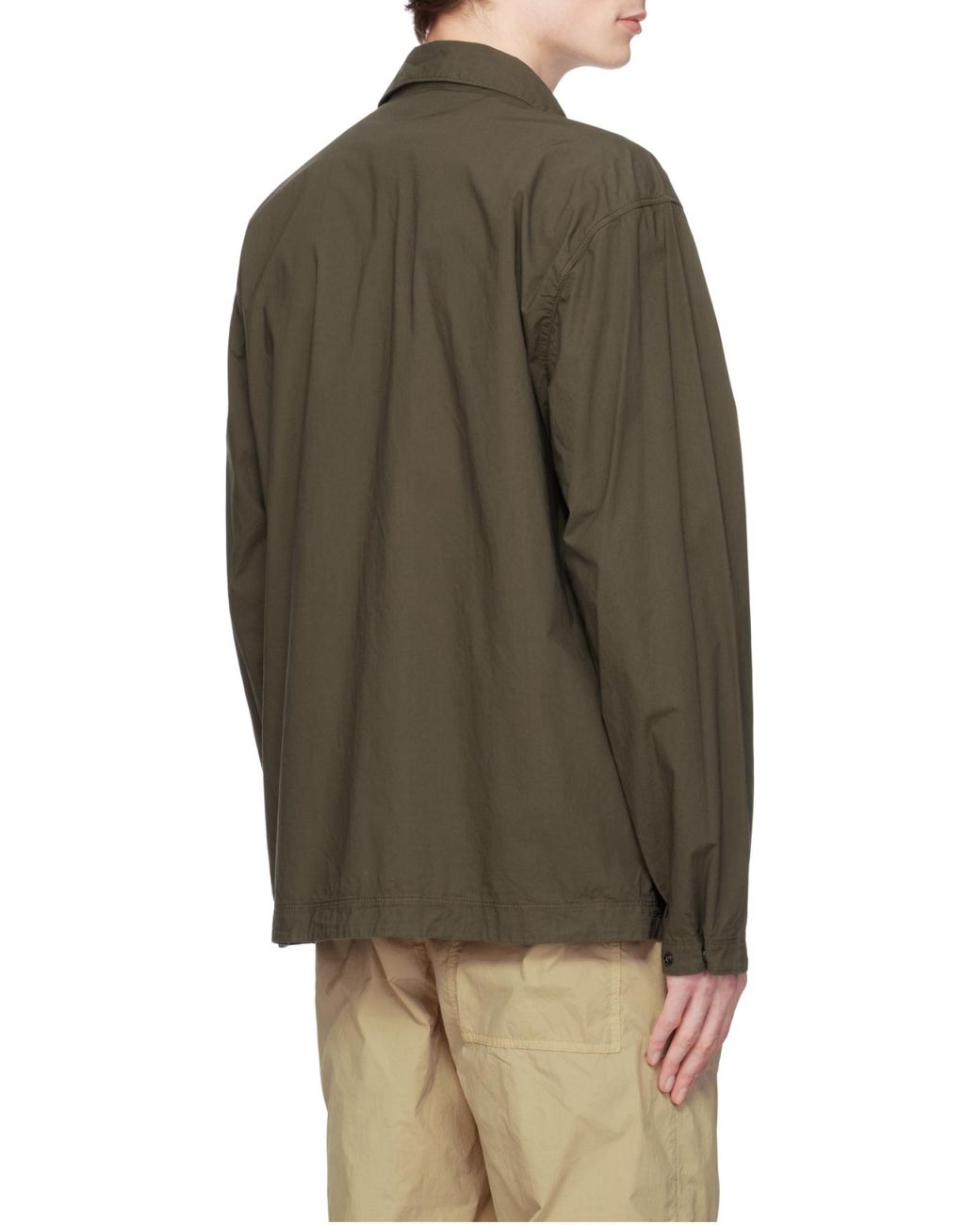 Stone Island Gray Logo Patch Long Sleeved Overshirt for men