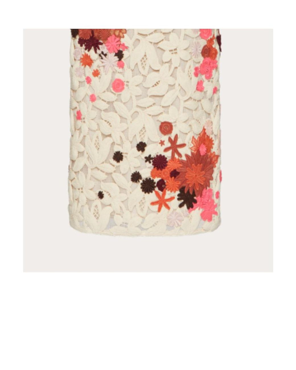 Valentino Logo Embroidered Lace Mid-Length Skirt