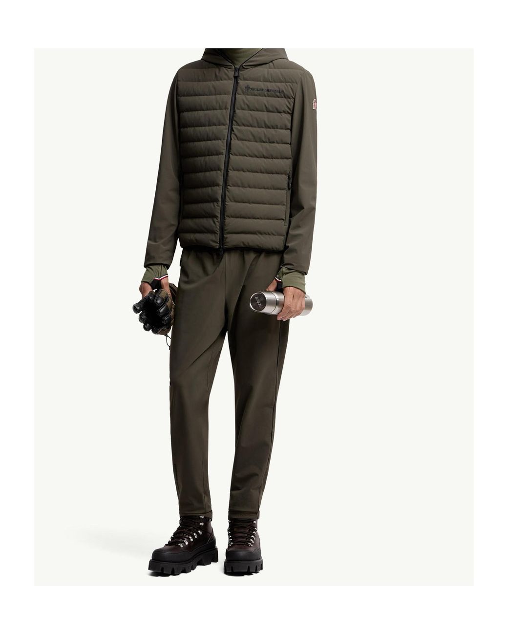 Moncler Green Grenoble Zip-Up Hooded Jacket for men