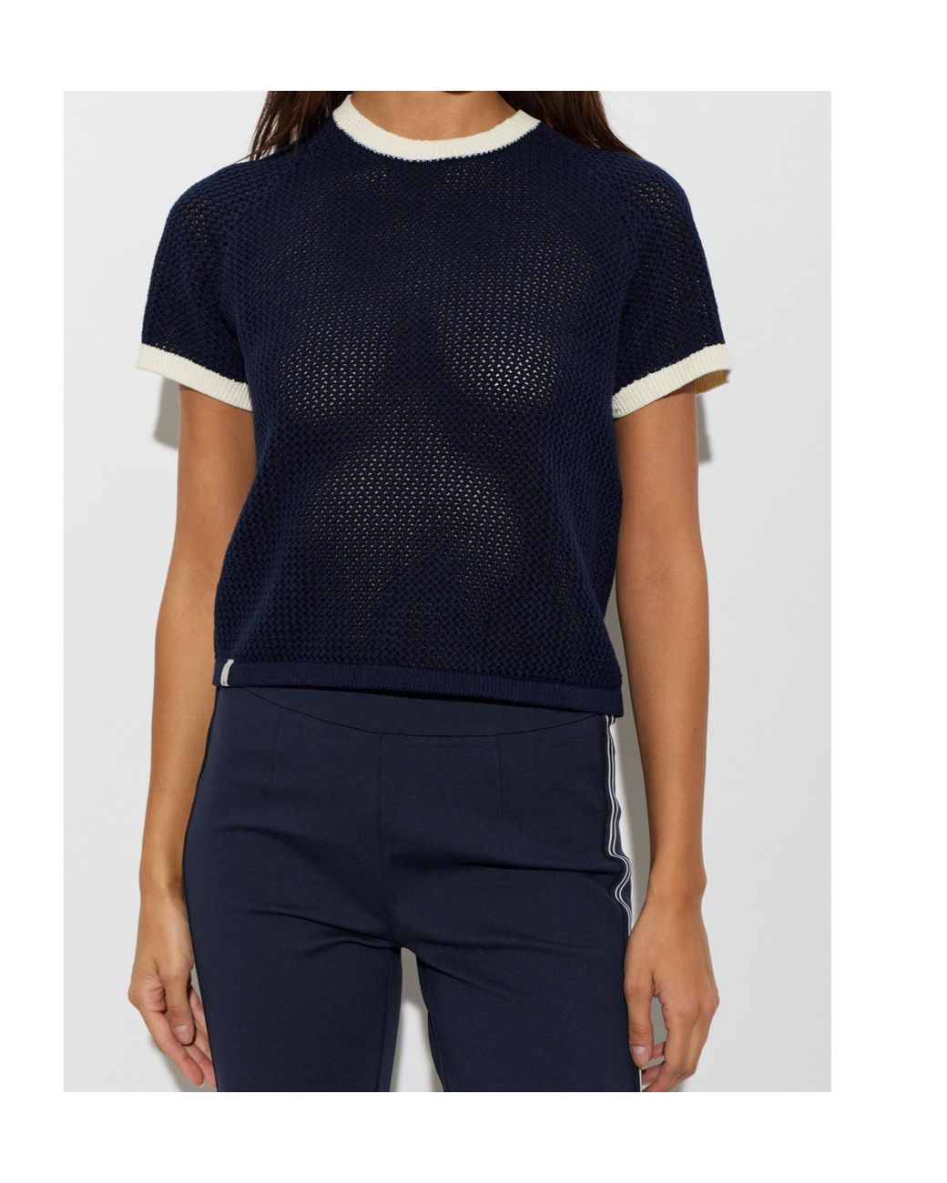 The Upside Blue Fenway Mesh Knit Top