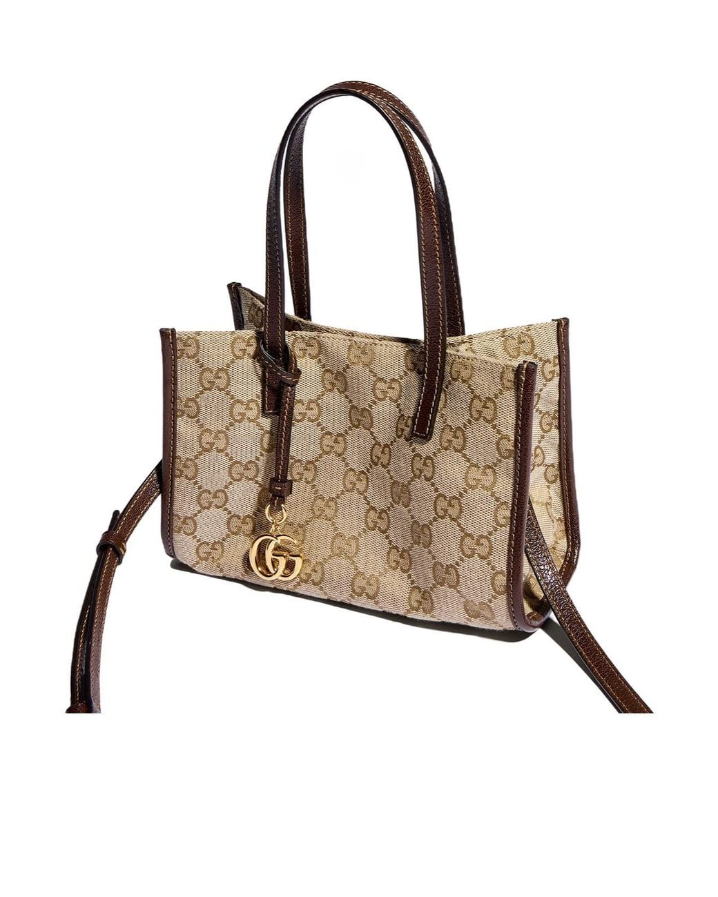 Gucci Natural Small Tote Bag With Double G Charm