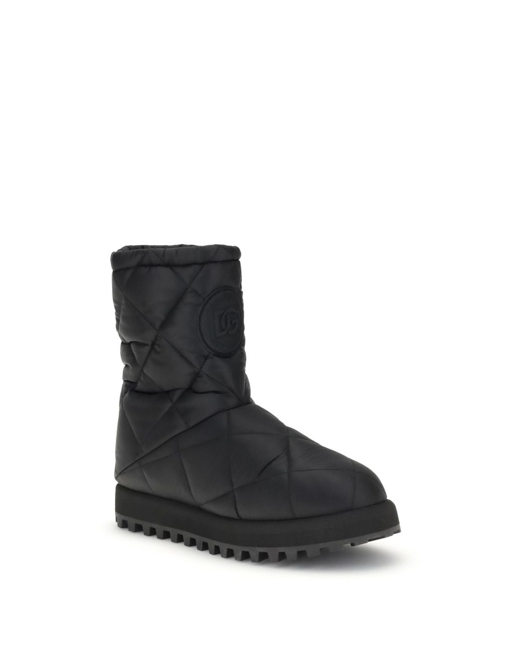 Dolce & Gabbana Black Quilted Boots for men