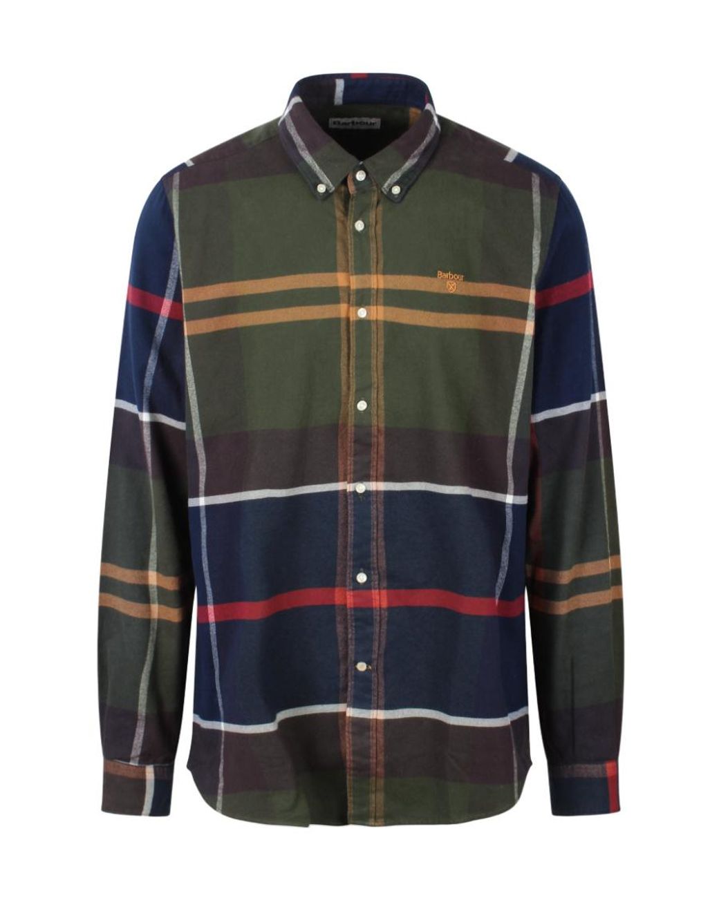 Barbour Gray Checked Long-Sleeved Shirt for men