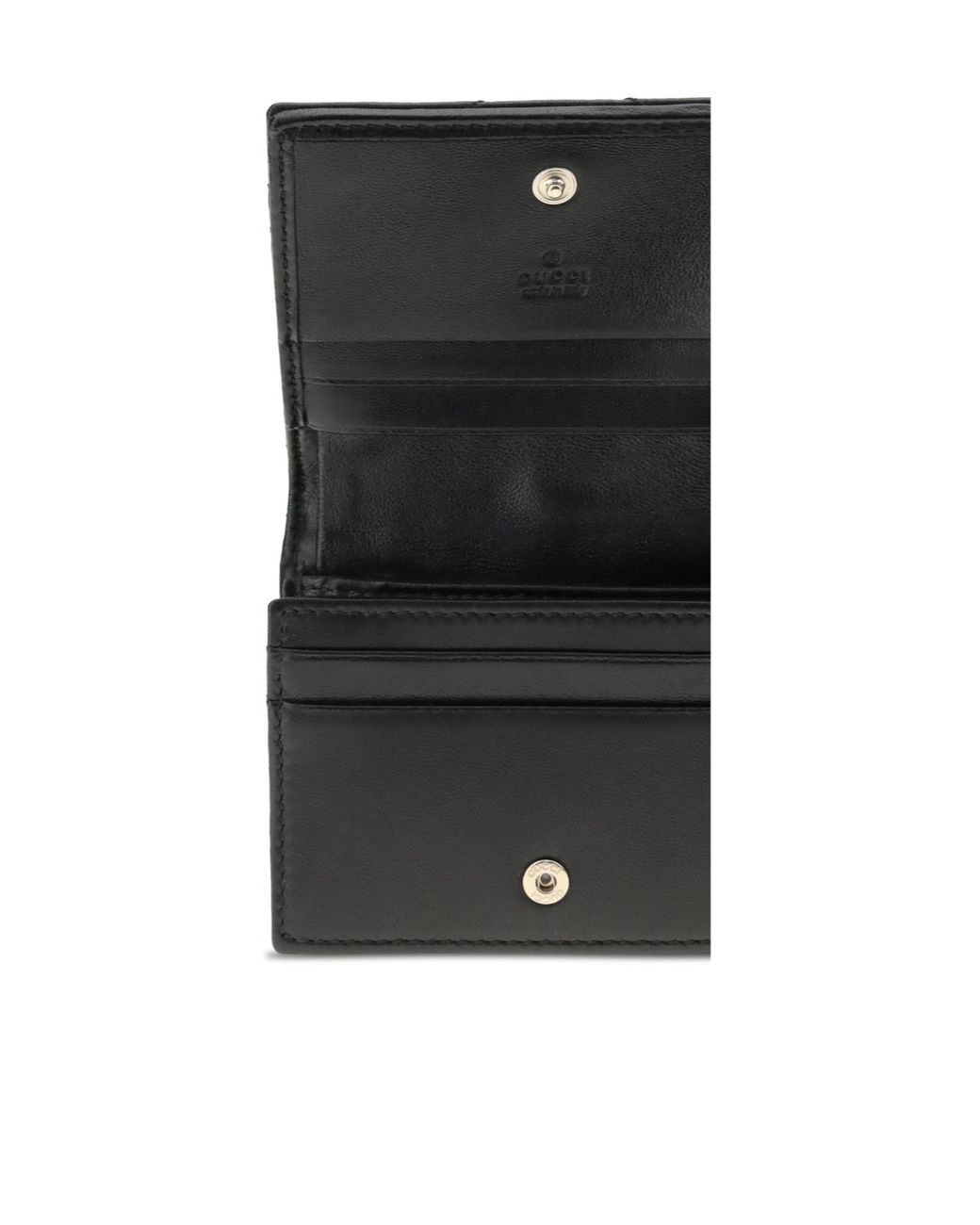 Gucci Black Gg Marmont Card Case Wallet