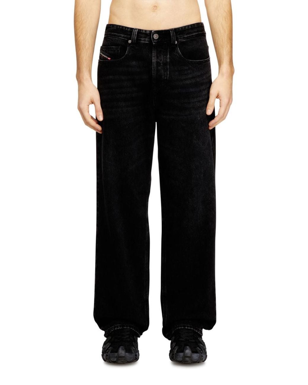 DIESEL Black 2001 D-Macro 09P09 Relaxed Jeans for men