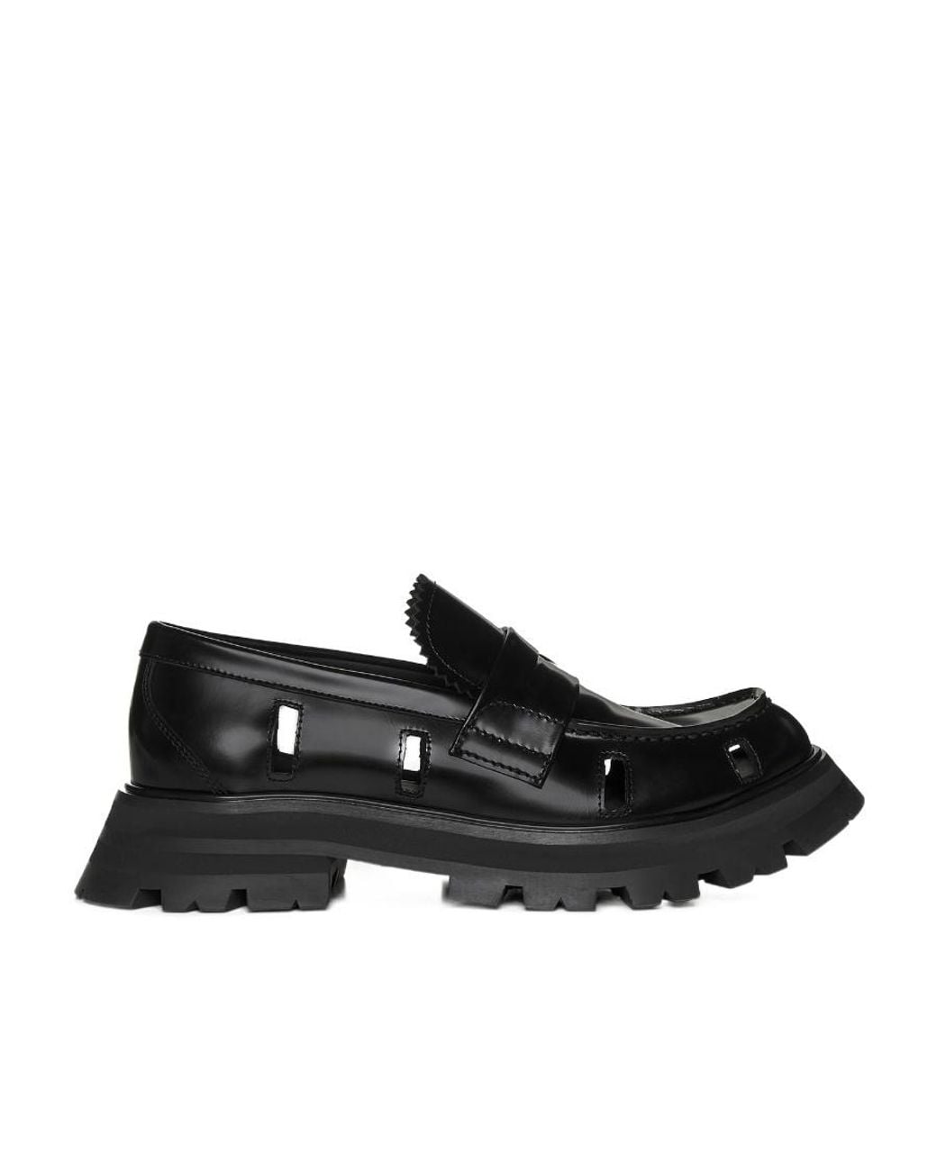 McQueen Black Cut-Out Flat Shoes